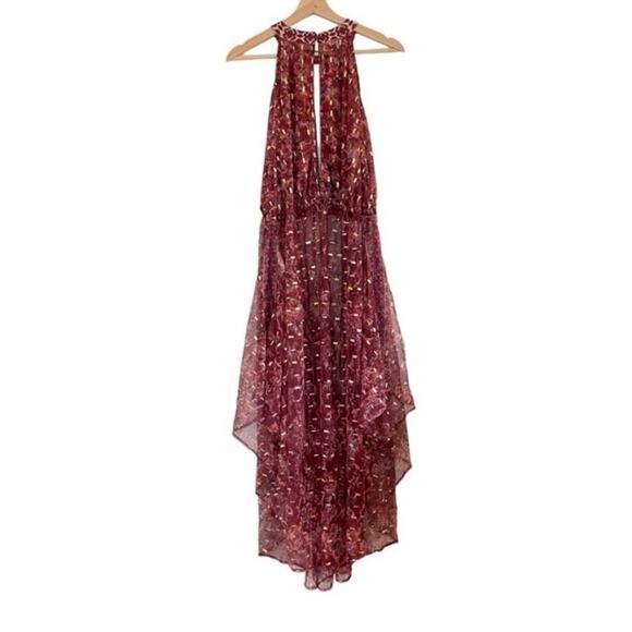 Free People Top Womens Size Small Red Ria Sleeveless Sheer Embroidered Boho Maxi - Picture 5 of 7